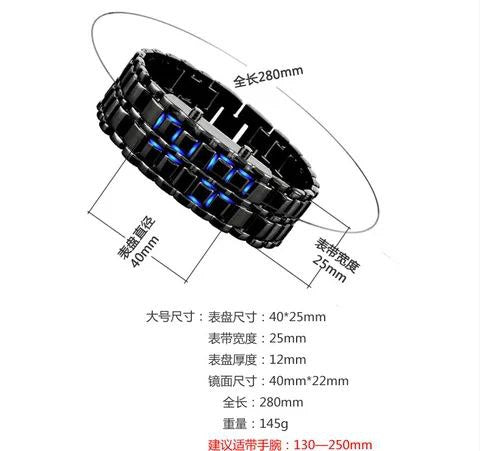 Digital LED Display Bracelet Watch.