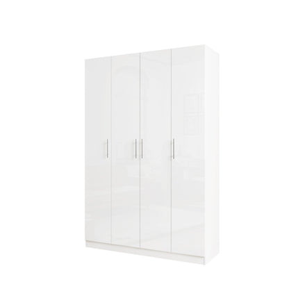 Wardrobe 4 Door Color: Glossy White Model:WD4D-OFW