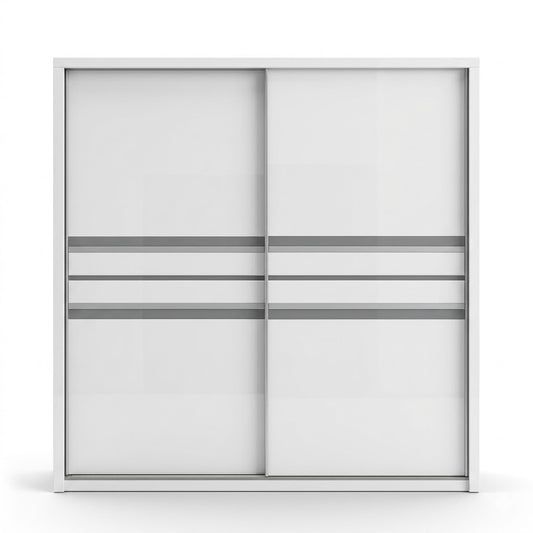 Sliding Door Wardrove Model: P006 Color: White & Grey