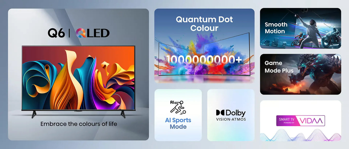 Hisense 50″ Q6N QLED 4K Smart Google TV -50Q6N