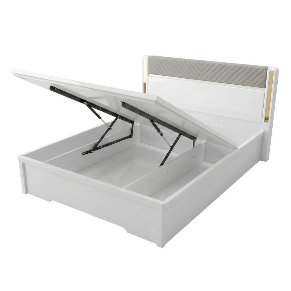 Queen Size Bedroom Set with Storage Bed & Open Door Wardrobe Model: P001