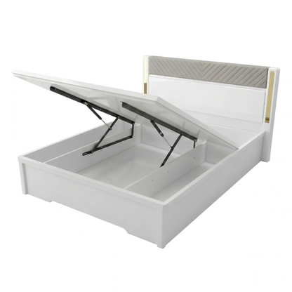 Queen Size Bedroom Set with Storage Bed & Open Door Wardrobe Model: P001