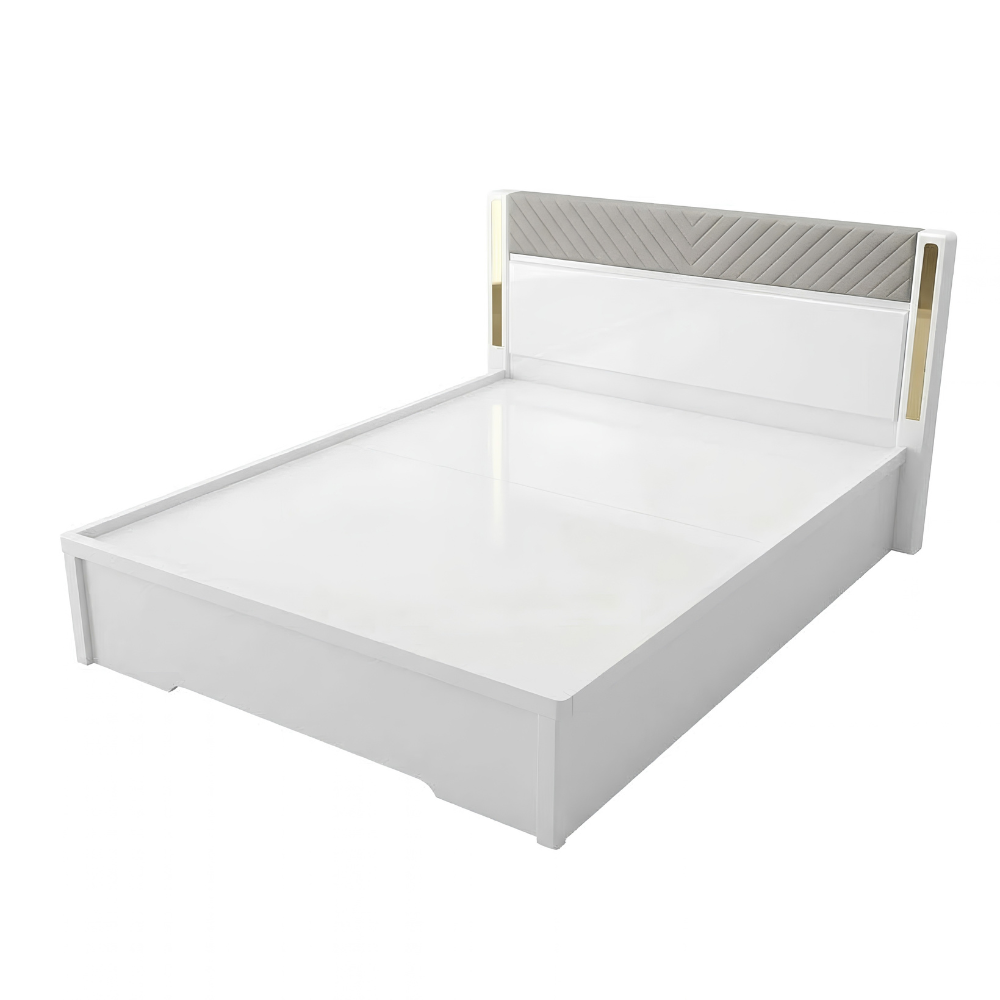 Queen Size Bedroom Set with Storage Bed & Open Door Wardrobe Model: P001