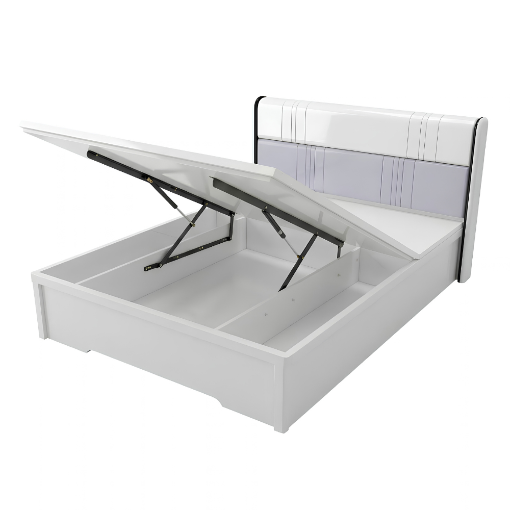 Queen Size Bedroom Set with Storage Bed & Open Door Wardrobe Model: P039