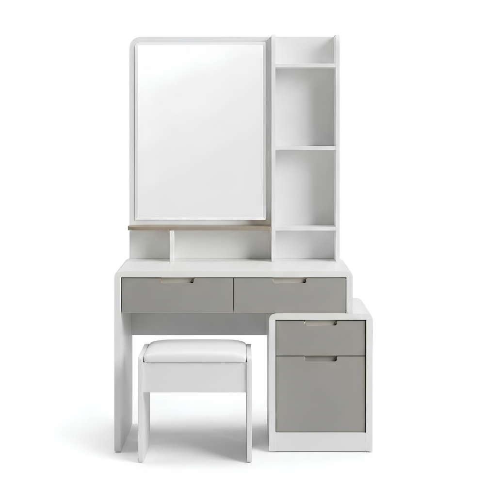 Queen Size Bedroom Set with Storage Bed & Open Door Wardrobe Model: P053