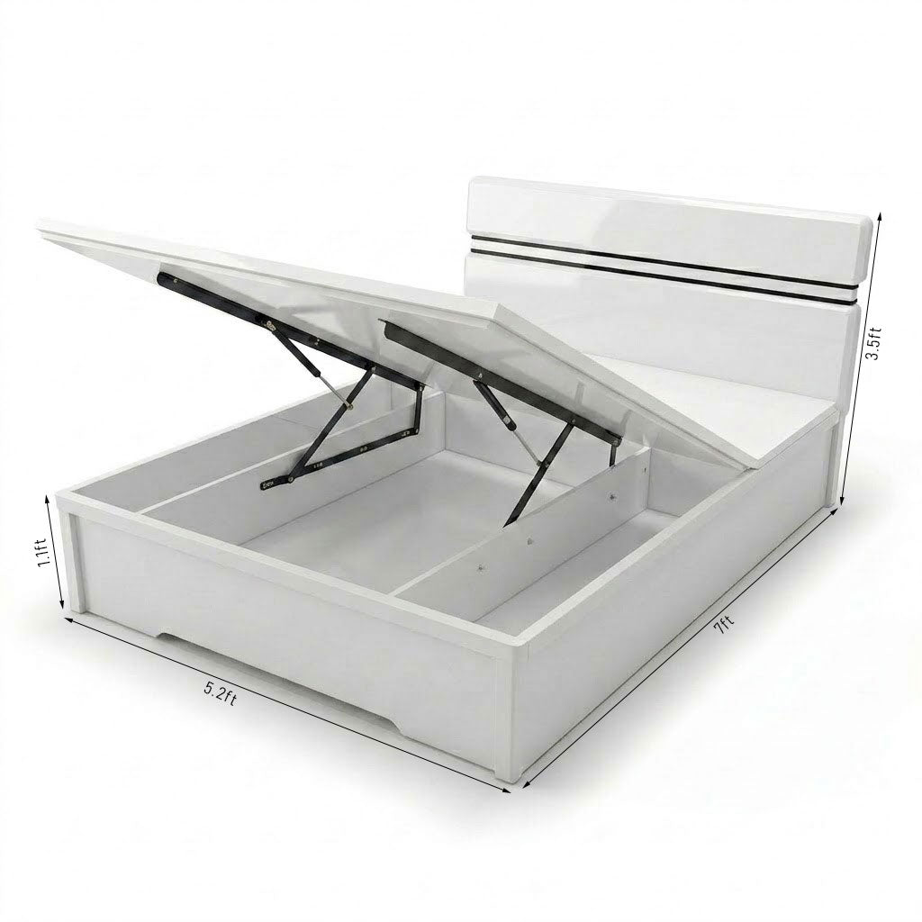 Queen Size Bedroom Set with Storage Bed & Open Door Wardrobe Model: P010