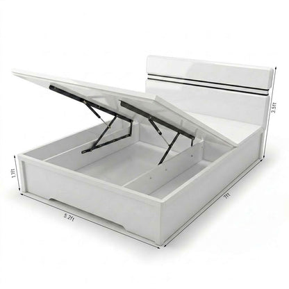 Queen Size Bedroom Set with Storage Bed & Open Door Wardrobe Model: P010