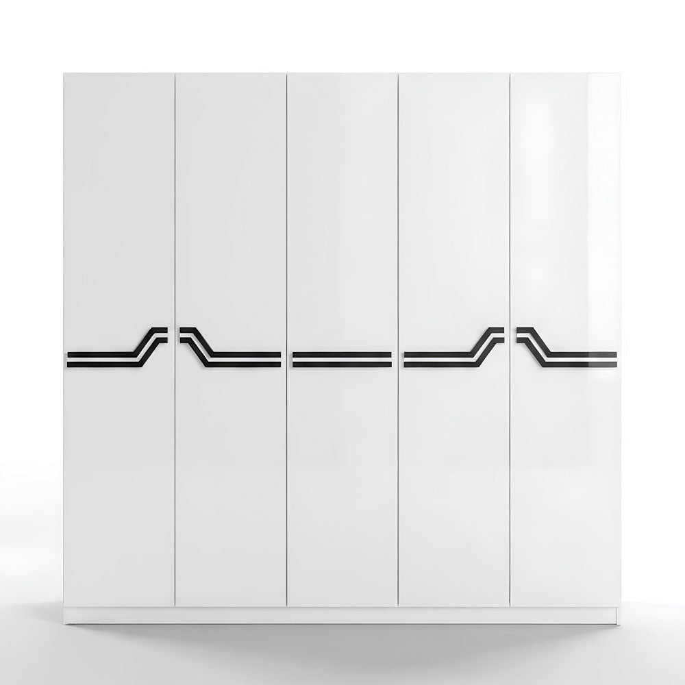 5 Door Wardrobe Model: P010 Colour: White & Black