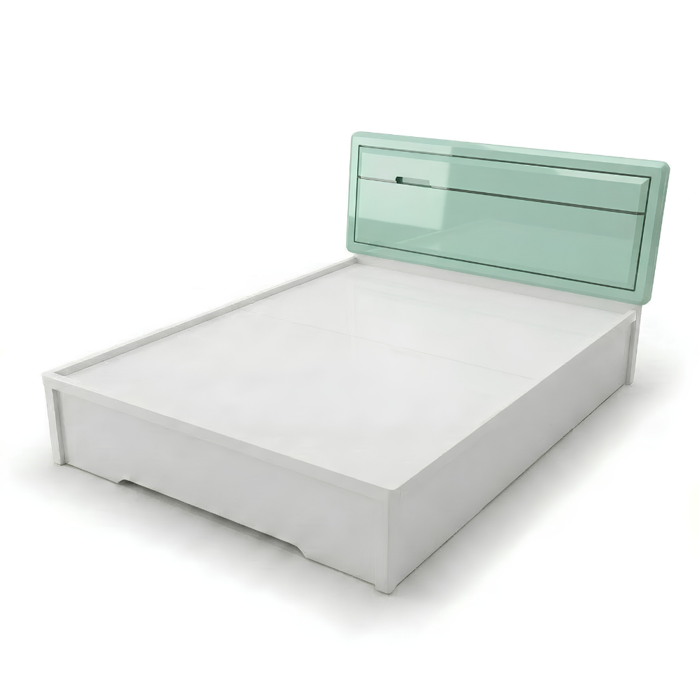 Queen Size Bedroom Set with Storage Bed & Open Door Wardrobe