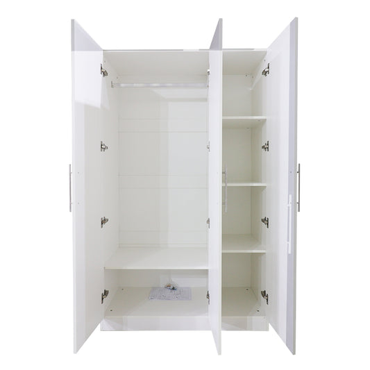 Wardrobe 3 Door Color: Glossy White Model:WD3D-OFW