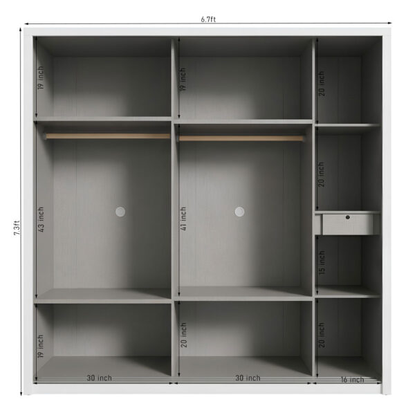 Double Size Bedroom Set with Storage Bed & Sliding Door Wardrobe Model: P002