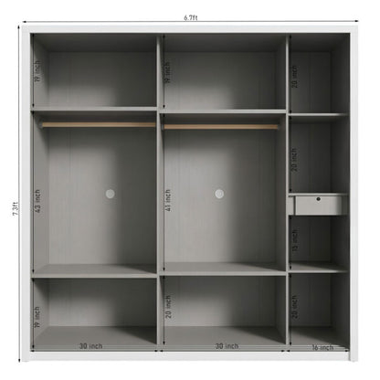 Double Size Bedroom Set with Storage Bed & Sliding Door Wardrobe Model: P002