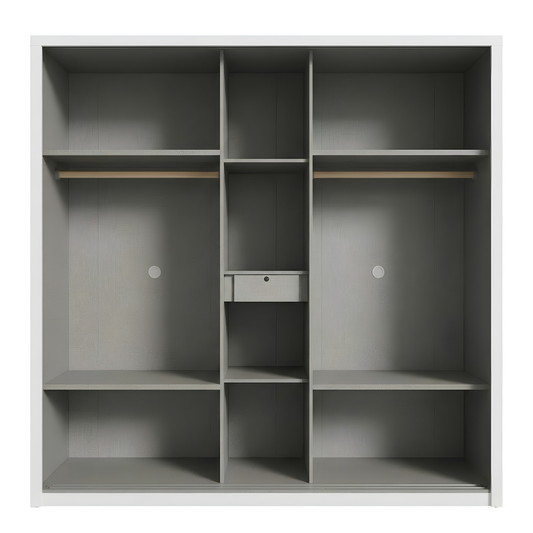 5 Door Wardrobe Model: P006 Colour: White & Grey