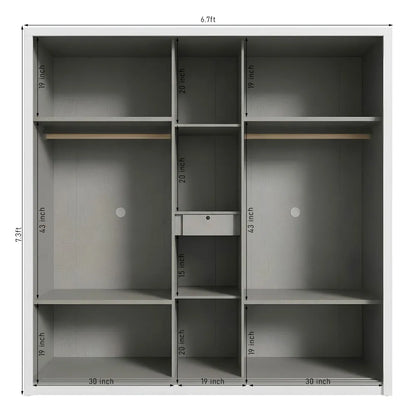 Queen Size Bedroom Set with Storage Bed & Open Door Wardrobe Model: P051
