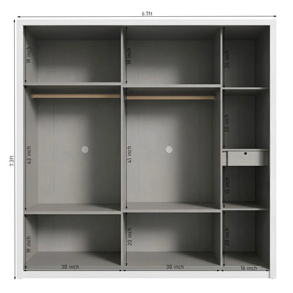 Queen Size Bedroom Set with Storage Bed & Sliding Door Wardrobe Model: P025