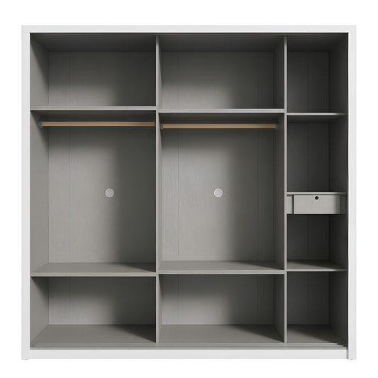 Sliding Door Wardrobe Model: P002 Colour: White & Black