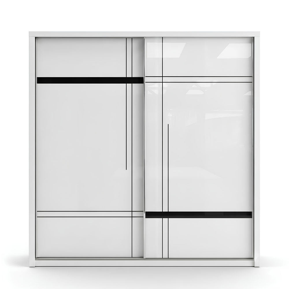Queen Size Bedroom Set with Storage Bed & Sliding Door Wardrobe Model: P002